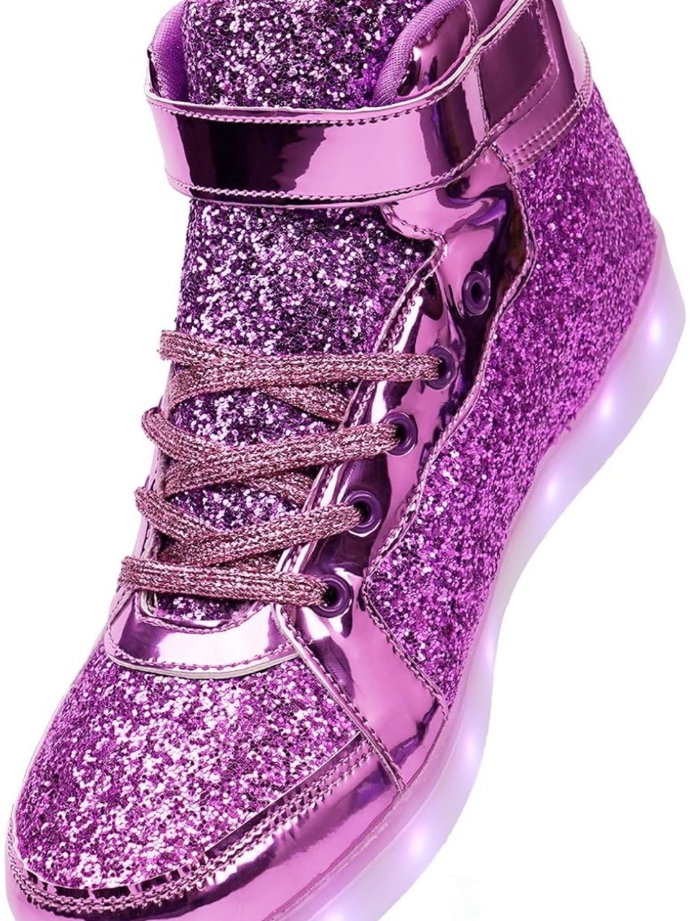 Glitter High-Top Sneakers - Purple